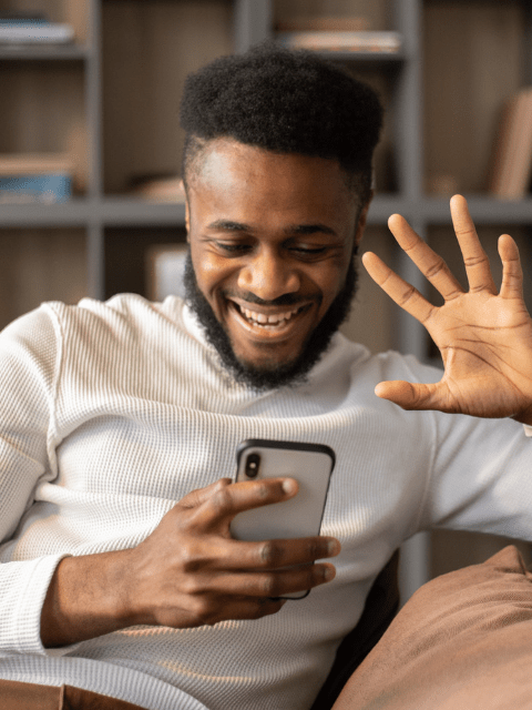 African American Man Saying Hi to His Filipina Online Date