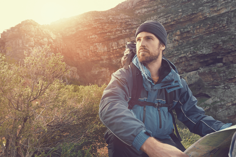 Adventurous Man with Explorer Gear