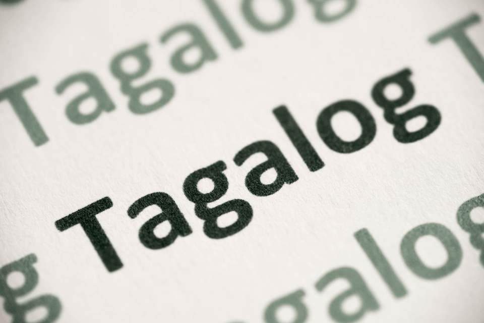 Word Tagalog Printed on Paper - How to Overcome Language Barriers When Dating a Filipina - Blossoms Dating Blog