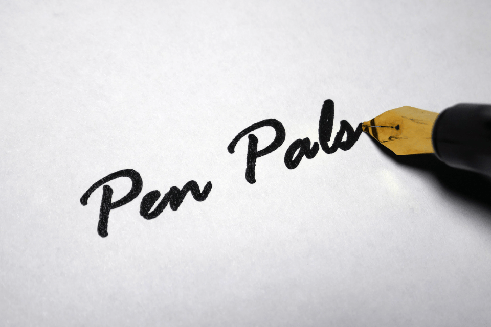 The Phrase Pen Pals Handwritten on Paper