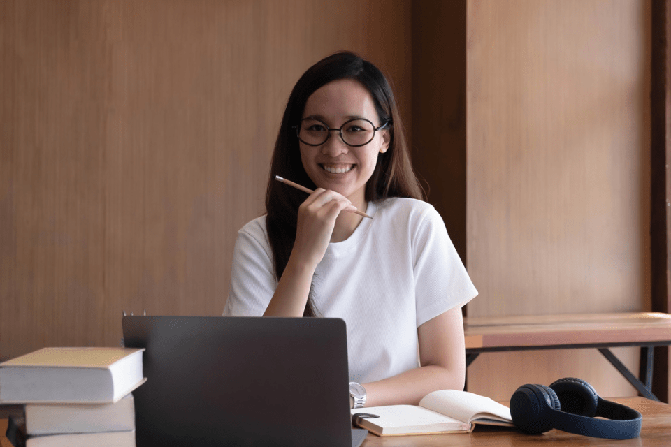 Smart Smiling Filipina International Student
